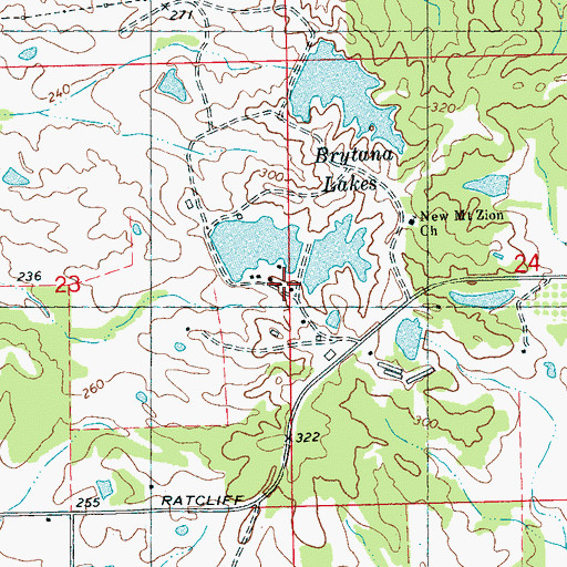 Topographic Map of Prassel Lake Dam, MS