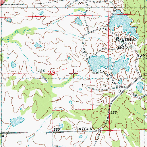 Topographic Map of Prassell Lake Dam, MS