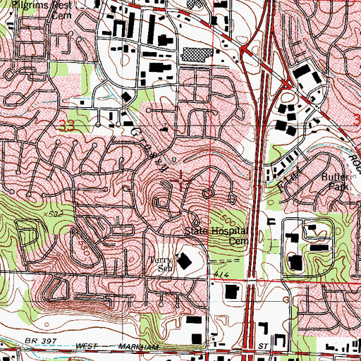 Topographic Map of Breckenridge, AR