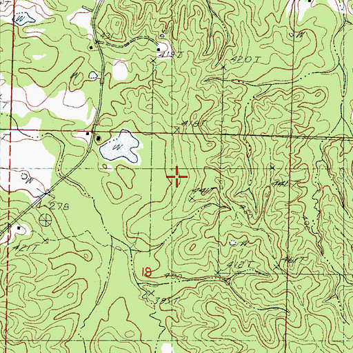 Topographic Map of Johnson Lake Dam, MS