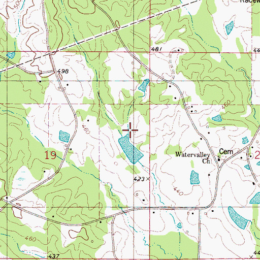 Topographic Map of W D Reynolds Lake Dam, MS