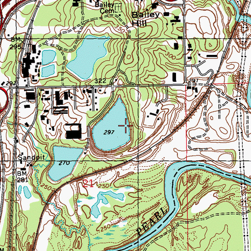 Topographic Map of Filtrol Corporation Pond Dam, MS