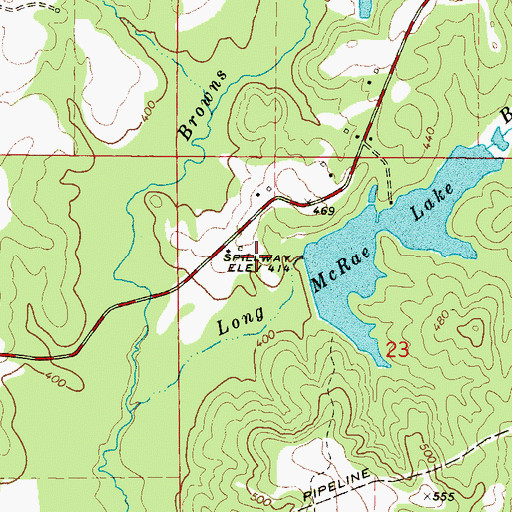 Topographic Map of McRae Lake Dam, MS