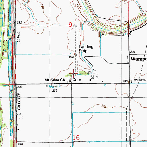 Topographic Map of Bredlow Farm Airport, AR