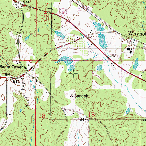 Topographic Map of Ben Dearman Catfish Ponds Dam, MS