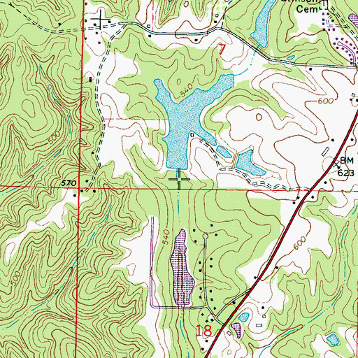 Topographic Map of Graham Lake Dam, MS