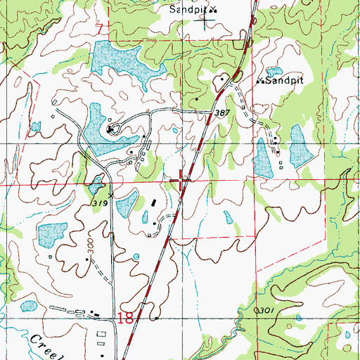 Topographic Map of Deviney Lake Dam, MS