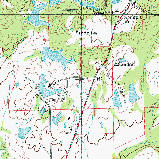 Topographic Map of Deviney Lake Number Two Dam, MS