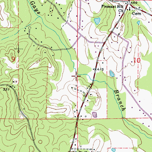 Topographic Map of R E Scruggs Catfish Ponds Dam, MS