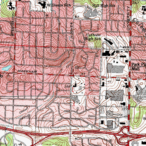 Topographic Map of Briarwood Christian School, AR