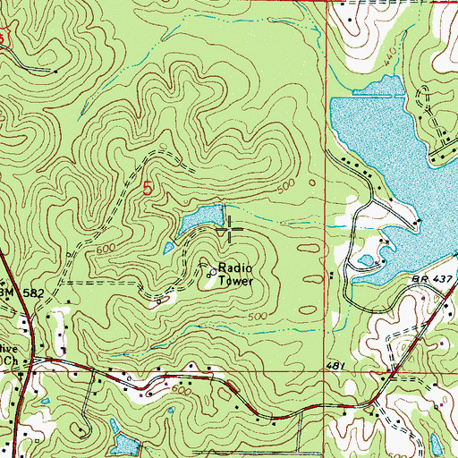 Topographic Map of C D Shields Pond Dam, MS