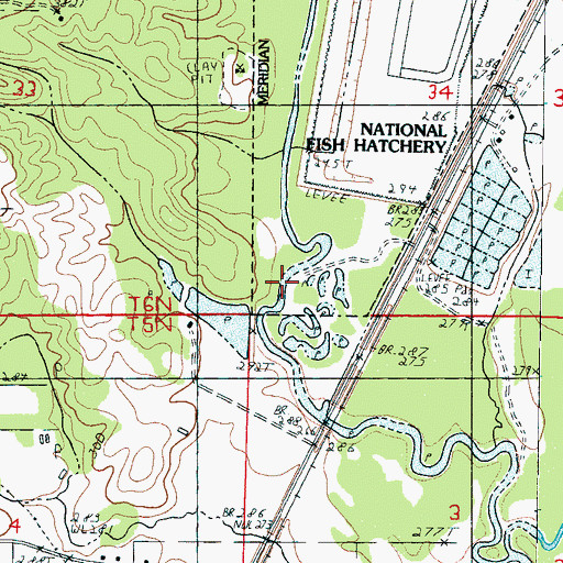 Topographic Map of R Johnson Lake Dam, MS