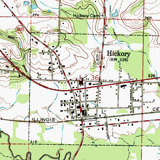 Topographic Map of B J Blount Lake Dam, MS