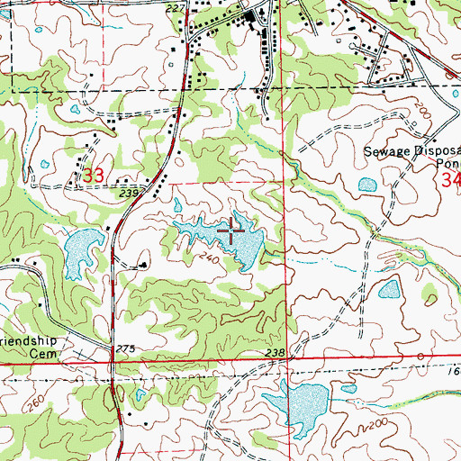 Topographic Map of Ray Canada Lake Dam, MS