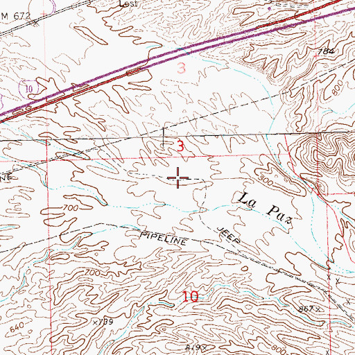 Topographic Map of La Paz Arroyo, AZ