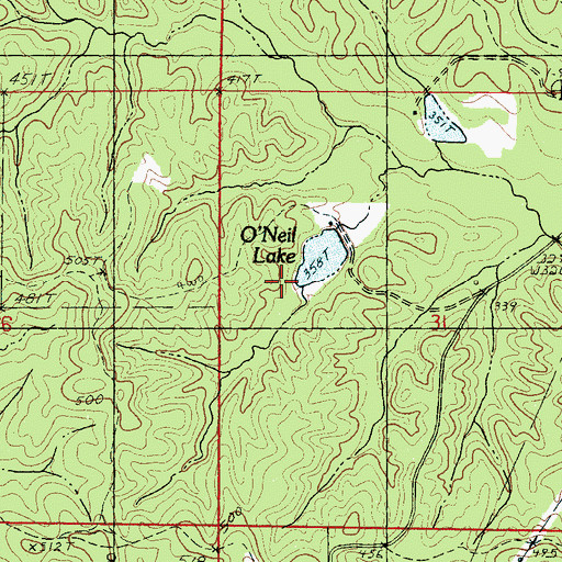 Topographic Map of Ullyses Lee Pond Dam, MS