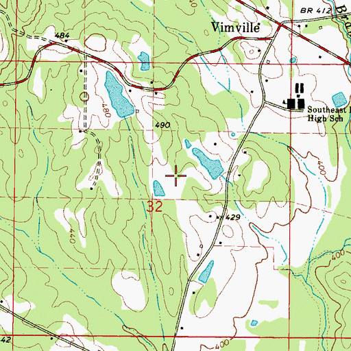 Topographic Map of D A Cook Pond Dam, MS
