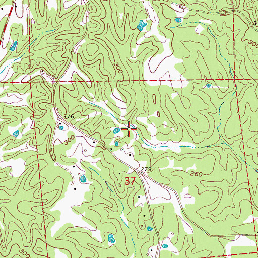 Topographic Map of Brabston Lake Dam, MS