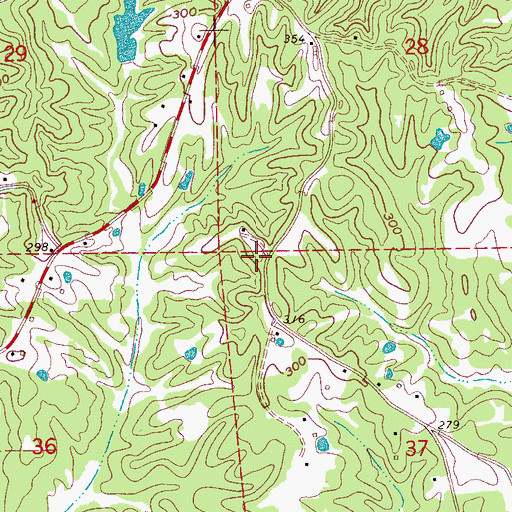 Topographic Map of Latham Lake Dam, MS