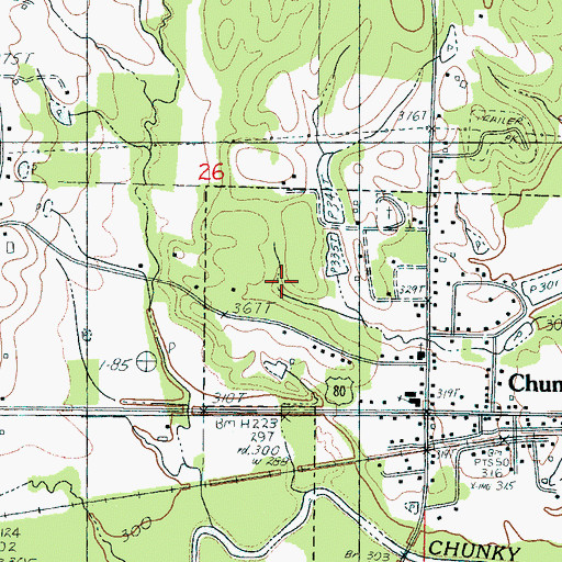 Topographic Map of Germeny Lake Dam, MS