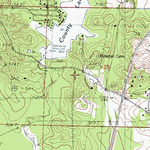 Topographic Map of Pelahatchie Lake Dam, MS