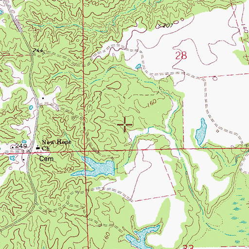 Topographic Map of Culp Lake Dam, MS