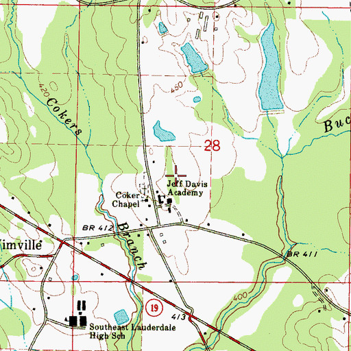 Topographic Map of J B McInnis Pond Dam, MS