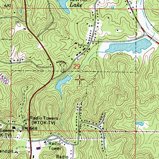 Topographic Map of B Hardy Pond Dam, MS
