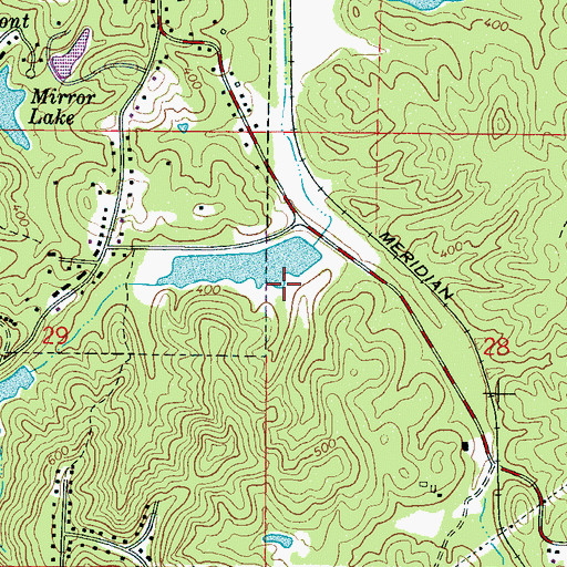 Topographic Map of Faulkner Lake Dam, MS