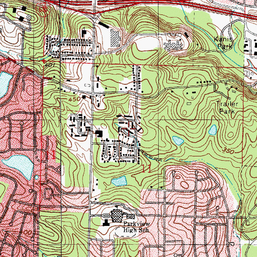 Topographic Map of Brownwood Terrace, AR