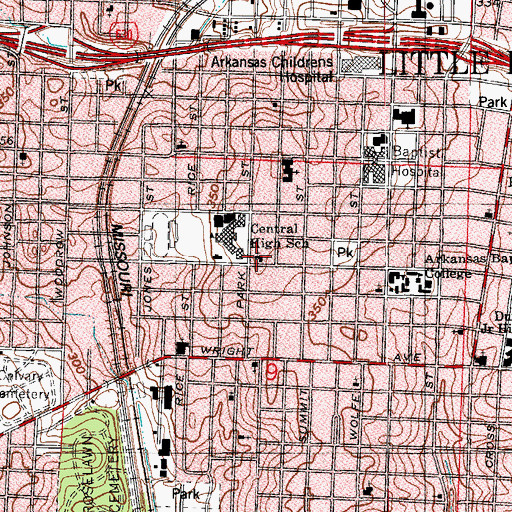 Topographic Map of Bullock Temple Christian Methodist Episcopal Church, AR