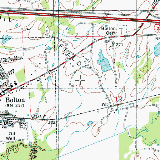 Topographic Map of Mashburns Pond Dam, MS