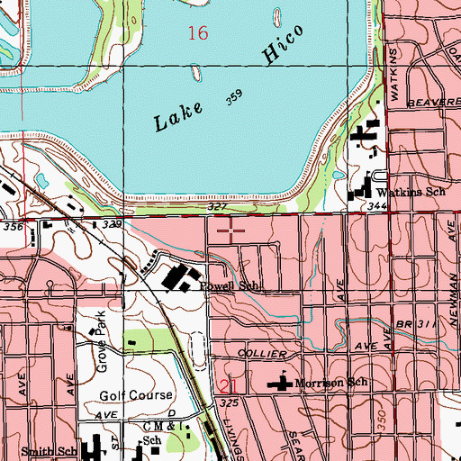 Topographic Map of Lake Hico Dam, MS