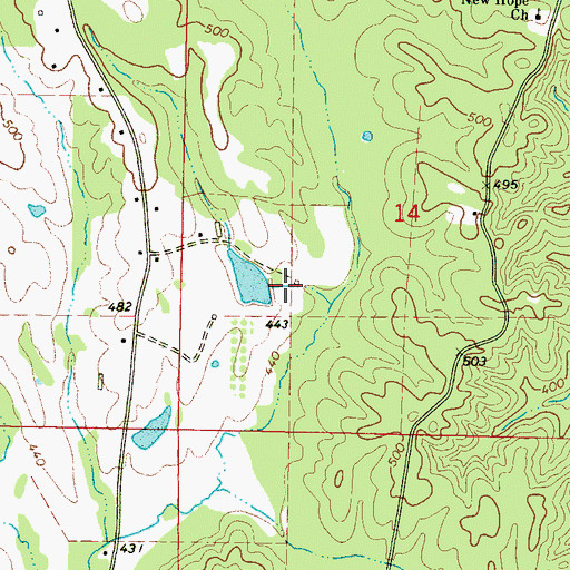 Topographic Map of Raymond Harper Pond Dam, MS