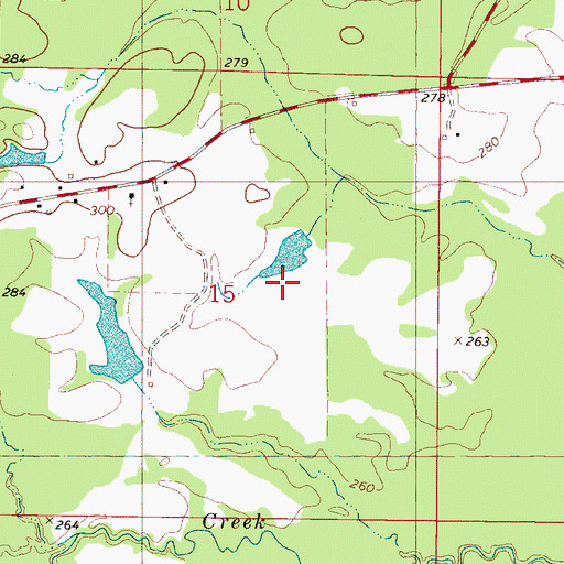 Topographic Map of W T Simmons Pond Dam, MS