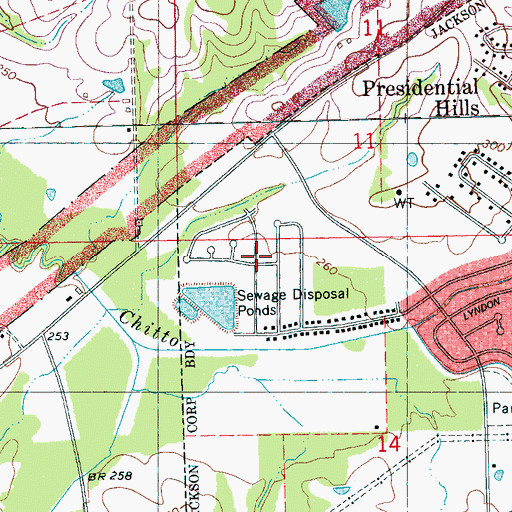 Topographic Map of Parker Pond Dam, MS