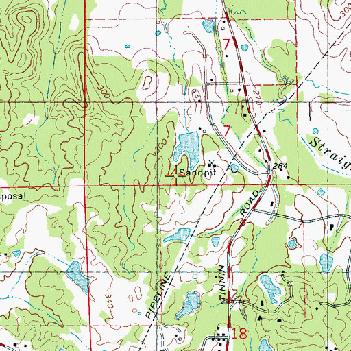 Topographic Map of Young Lake Dam, MS