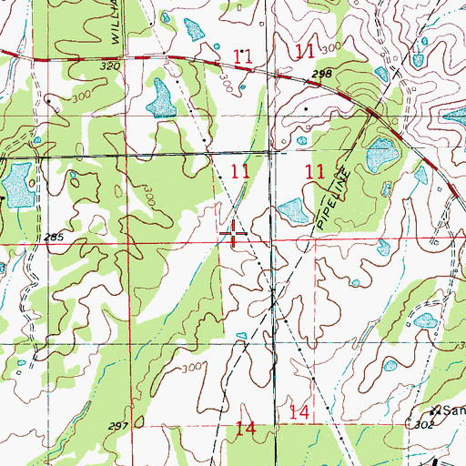 Topographic Map of Newman Lake Dam, MS