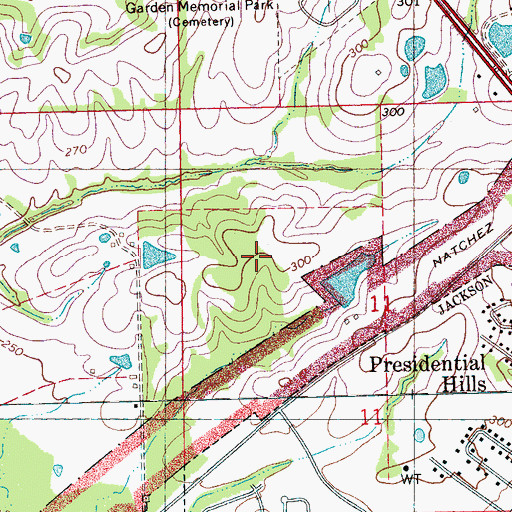 Topographic Map of Savage Lake Dam, MS