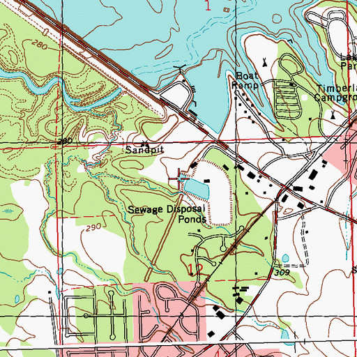 Topographic Map of Abiaca Watershed Y-34-5 Dam, MS