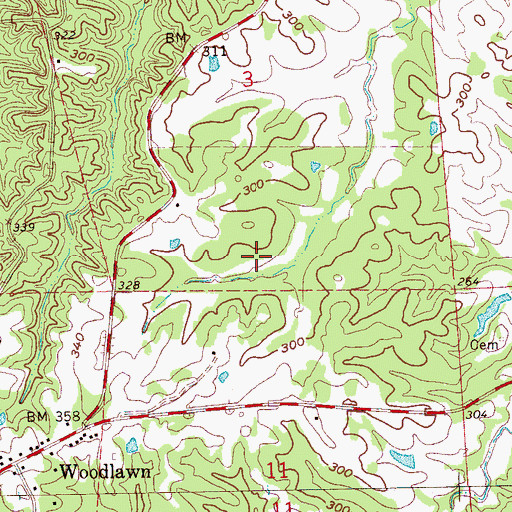 Topographic Map of Lake Forest Dam, MS