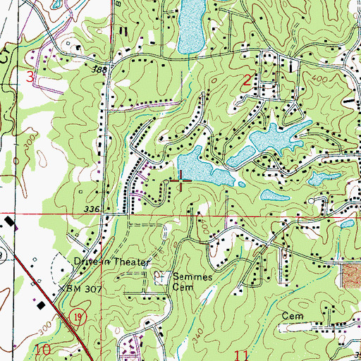 Topographic Map of Lakewood Lake Dam, MS