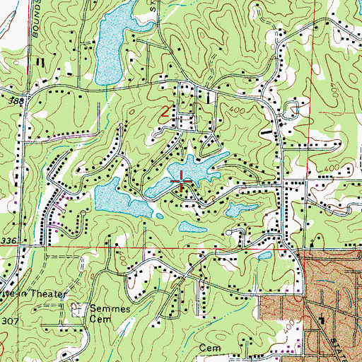 Topographic Map of Lake Druid Dam, MS