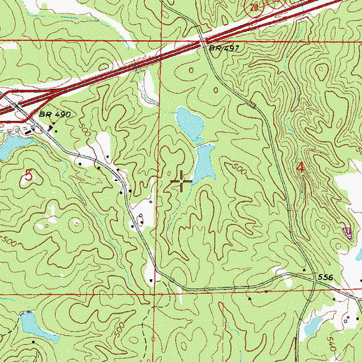 Topographic Map of Parker Lakes Dam, MS