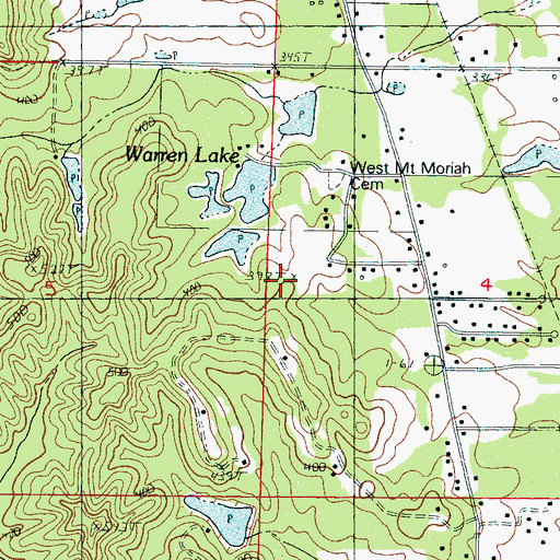 Topographic Map of Monigue Pond Dam, MS