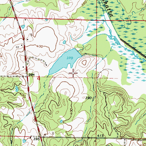Topographic Map of Tommy Graham Pond Dam, MS
