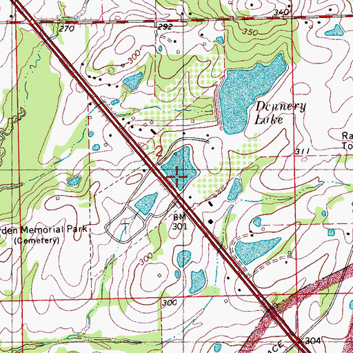 Topographic Map of Dennery Pond Dam, MS
