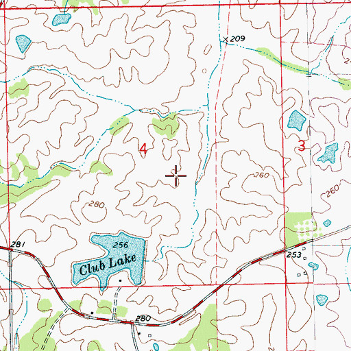 Topographic Map of Gaddis Farms Lake Dam, MS