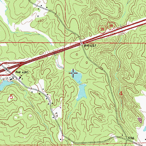 Topographic Map of Parker Lakes Dam, MS
