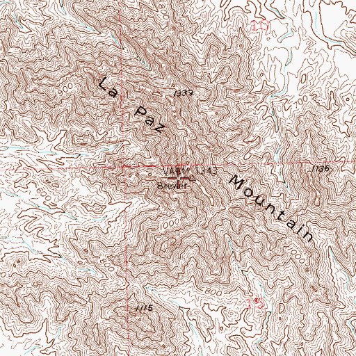 Topographic Map of La Paz Mountain, AZ